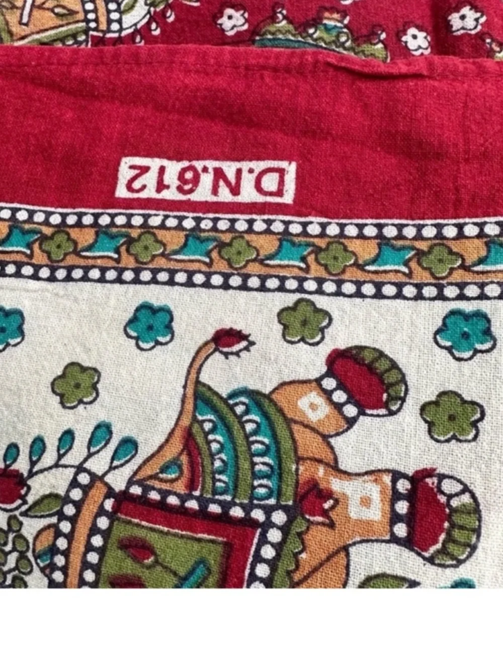 Boho mandala tapestry fabric w/ elephants Indian